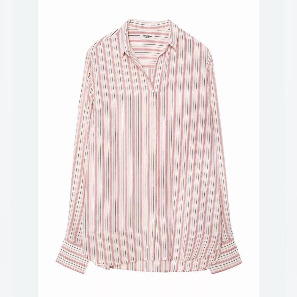 Zadig & Voltaire Tuyu Deluxe Silk Shirt In Pink Stripe | ModeSens